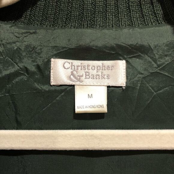 Christopher & Banks Faux Suede Wool blend Knit Sweater Jacket Cardigan Size M - Picture 7 of 14